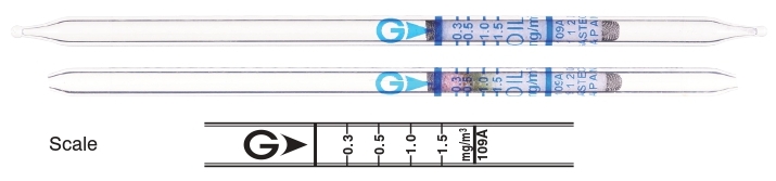Индикаторные трубки GASTEC 109A Oil Mist Масла аэрозоль 0,3..1,5 мг/м³ уп. =10
