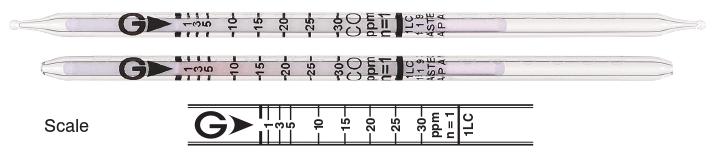   GASTEC 1LC Carbon Monoxide   1..30 ppm . =10
